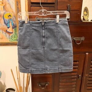 Free People Denim Mini Skirt - Gray